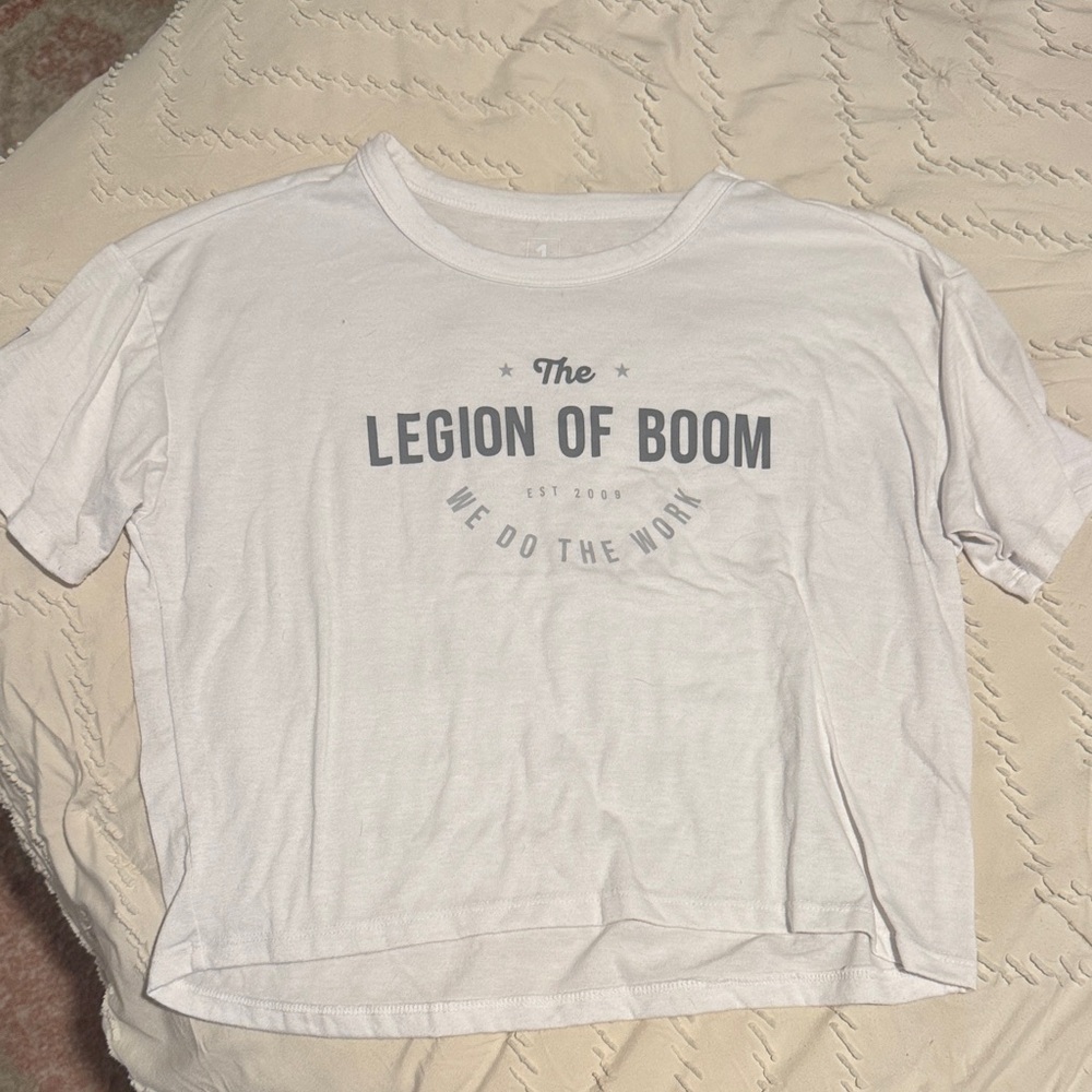 White Graphic Crop Top